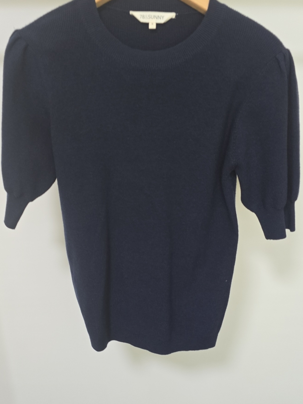 78& SUNNY Navy Crewneck Short-Sleeve Knit Sweater - NWOT